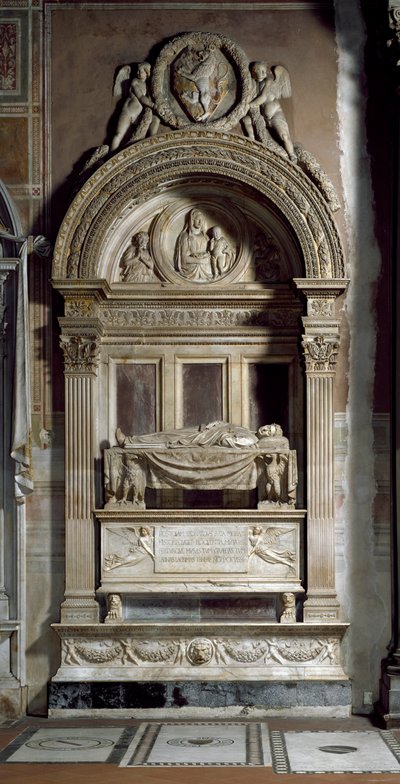 Monumento funerario de Leonardo Bruni. Escultura de Bernardo Rossellino