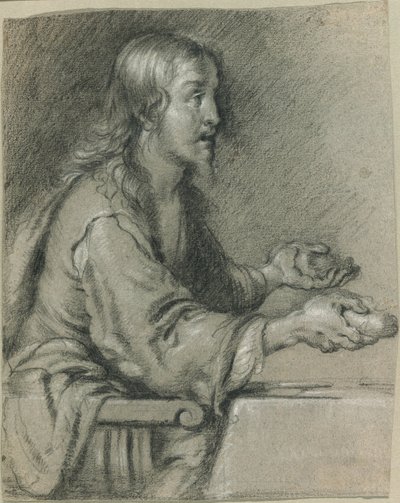 Cristo en Emaús presentando el pan de Bernardo Strozzi