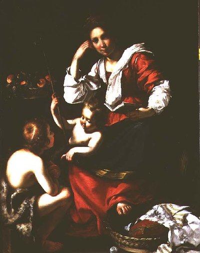 Madonna y Niño con el Infante San Juan Bautista de Bernardo Strozzi