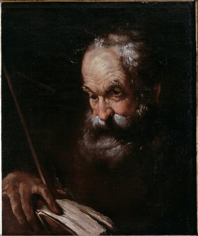 Retrato de anciano con un libro de Bernardo Strozzi