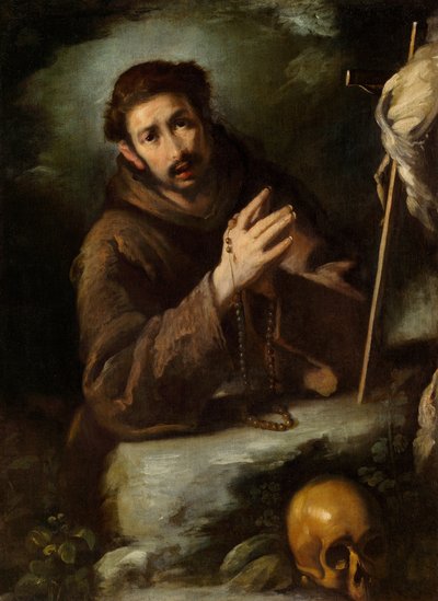 San Francisco en oración, c.1620/1630 (óleo sobre lienzo) de Bernardo Strozzi