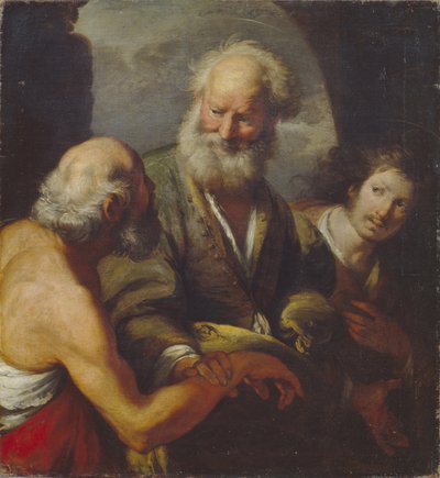 San Pedro curando a un paralítico de Bernardo Strozzi