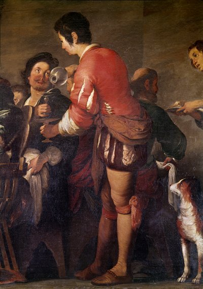 La comida en la casa de Simón el Fariseo (detalle) de Bernardo Strozzi