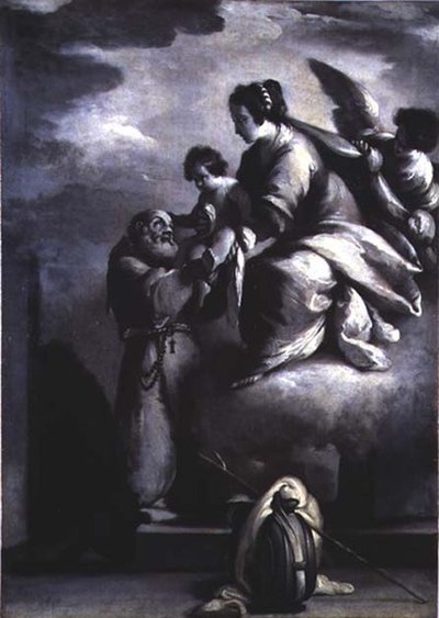 La Virgen ofrece al Niño Jesús al Beato Félix de Cantalice de Bernardo Strozzi