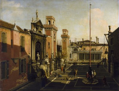 La Entrada al Arsenal, Venecia, c. 1740s de Bernardo after Bellotto