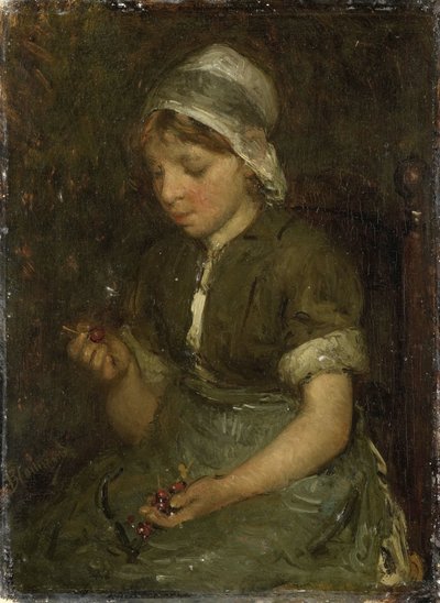 Chica con cerezas de Bernardus Johannes Blommers