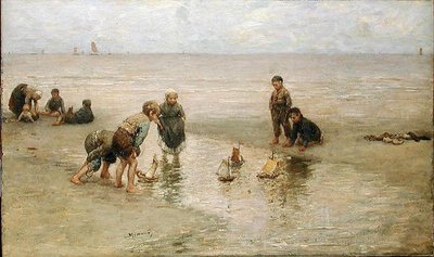 La regata (óleo sobre lienzo) de Bernardus Johannes Blommers or Bloomers
