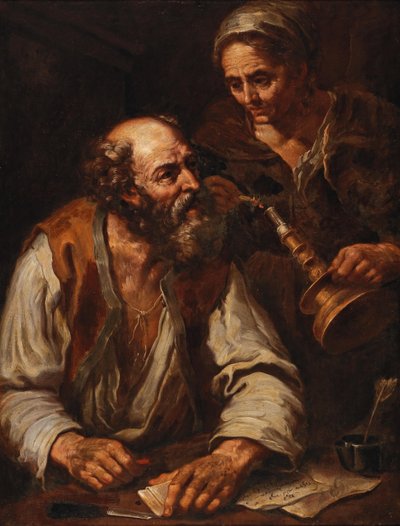 Sellar una carta (Alegoría del fuego) de Bernhard Keil