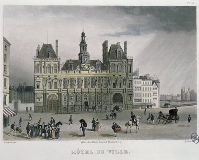 El Hotel de Ville, París, 1832 de Bernhard Schmidt