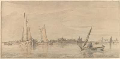 Río con ciudad, 1775 de Bernhard Schreuder