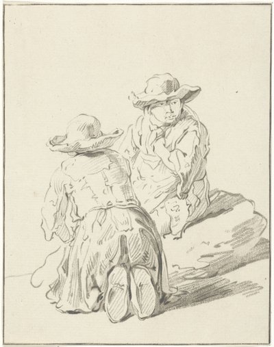 Dos chicos sentados en el suelo de Bernhard Schreuder