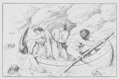 Divina Comedia de Dante, Infierno, lámina XIV (litografía) de Bernhard Schuler