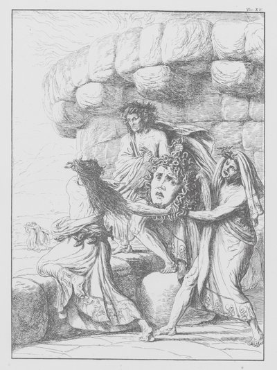 Divina Comedia de Dante, Infierno, lámina XV (litografía) de Bernhard Schuler