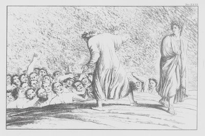 Divina Comedia de Dante, Infierno, lámina XXVI (litografía) de Bernhard Schuler