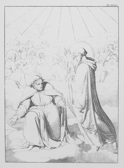 Divina Comedia de Dante, Paradiso (Cielo), Lámina XXXIX (litografía) de Bernhard Schuler