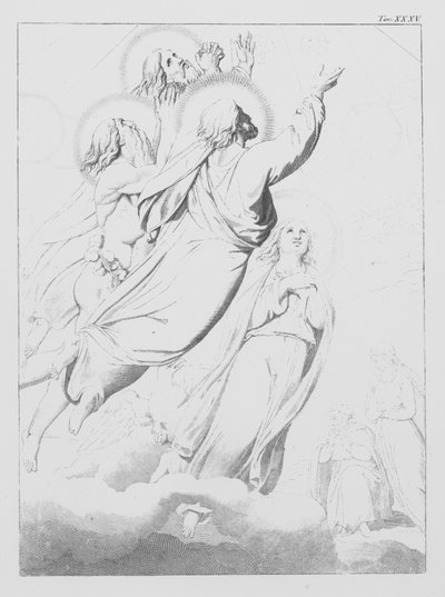 Divina Comedia de Dante, Paradiso (Cielo), Lámina XXXV (litografía) de Bernhard Schuler