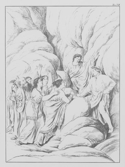 Divina Comedia de Dante, Purgatorio, Lámina VII (litografía) de Bernhard Schuler