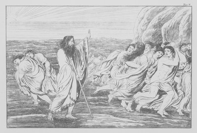 Divina Comedia de Dante, Purgatorio, Lámina V (litografía) de Bernhard Schuler