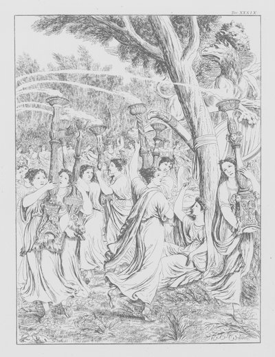 Divina Comedia de Dante, Purgatorio, Lámina XXXIX (litografía) de Bernhard Schuler