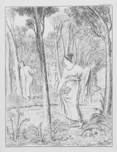 Divina Comedia de Dante, Purgatorio, lámina XXXVI (litografía) de Bernhard Schuler