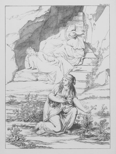 Divina Comedia de Dante, Purgatorio, Lámina XXXV (litografía) de Bernhard Schuler
