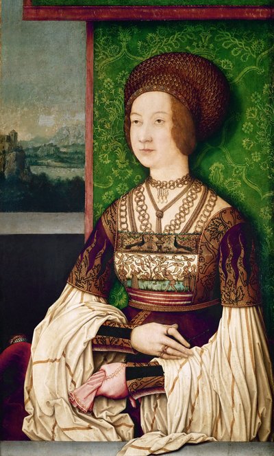 Retrato de Bianca Maria Sforza 1472-1510, la segunda esposa de Maximiliano I, Emperador del Sacro Imperio Romano, ca. de Bernhard Strigel