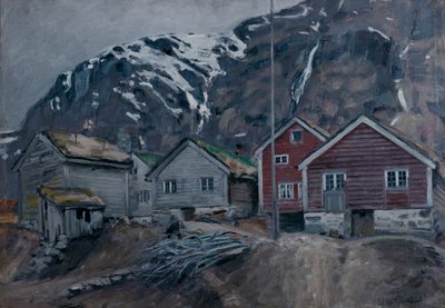Casas antiguas en Hyen de Bernt Wilhelm Tunold