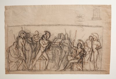 Lucha de Agamenón con Aquiles. Pila bautismal de Bertel Thorvaldsen