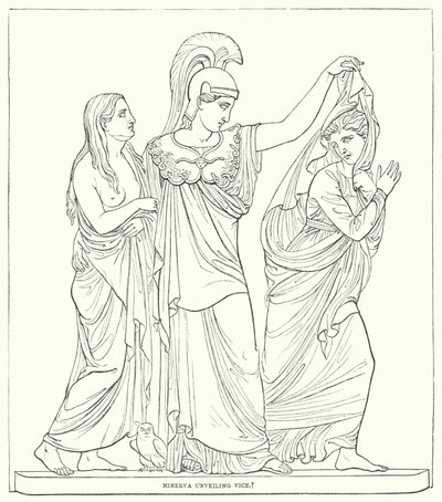 Minerva desvelando el vicio de Bertel after Thorvaldsen