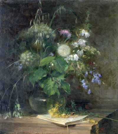 Flores Silvestres en Jarrón de Cristal de Bertha Wegmann