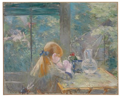 En la veranda, 1884 de Berthe Morisot