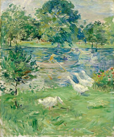 Niña en un Barco con Gansos, c. 1889 de Berthe Morisot