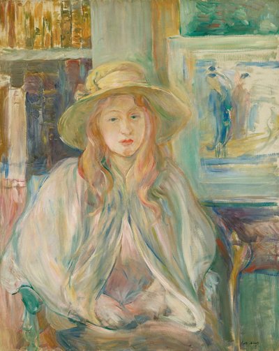 Niña con sombrero de paja, 1892 de Berthe Morisot