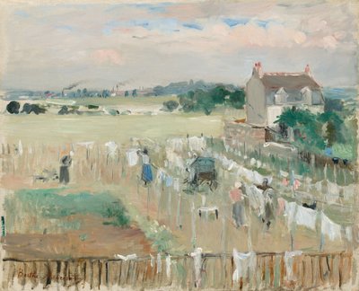 Colgando la ropa para secar, 1875 de Berthe Morisot
