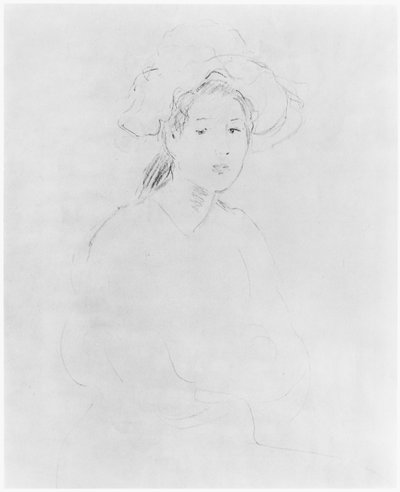 Cabeza de una mujer (Verso) 1893 de Berthe Morisot