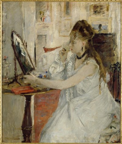 Joven mujer empolvándose de Berthe Morisot