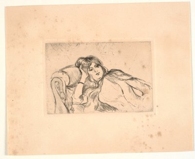 Mujer acostada en un sofá (Jeanne-Marie) de Berthe Morisot