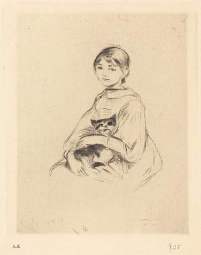 Niña con gato de Berthe Morisot