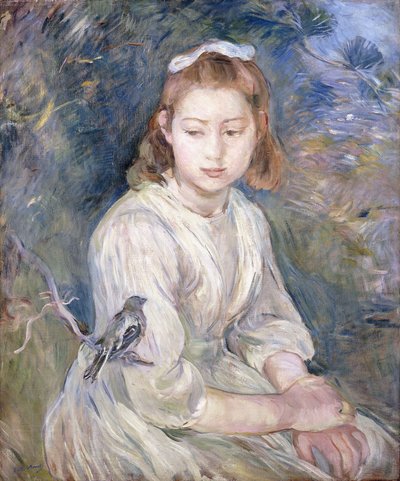 Niña con un pájaro, 1891 de Berthe Morisot