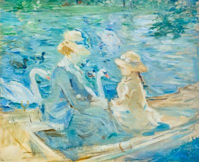 En el lago del Bois de Boulogne, c. 1884 (óleo sobre lienzo) de Berthe Morisot