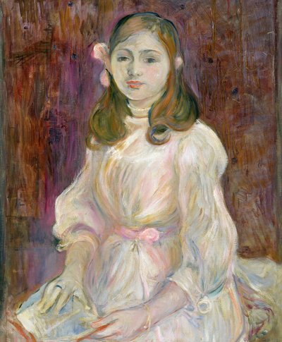 Retrato de Julie Manet (1878-1966) Sosteniendo un Libro, 1889 de Berthe Morisot