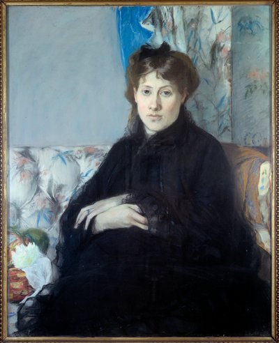 Retrato de Madame Edma Pontillon, de soltera Morisot, hermana del artista. Pintura de Berthe Morisot de Berthe Morisot