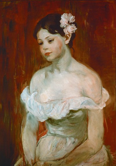 Retrato de una joven ... (óleo sobre lienzo) de Berthe Morisot
