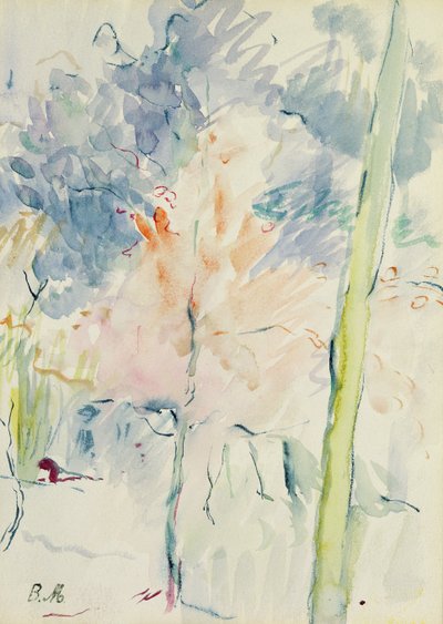 Árbol rojo en un bosque, 1893 de Berthe Morisot