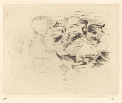 Cisnes en agua estancada de Berthe Morisot