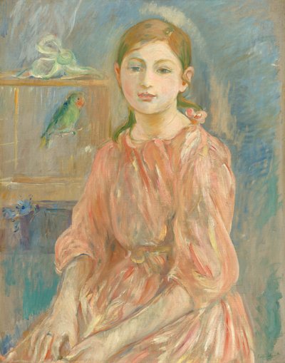 La Hija del Artista con un Periquito de Berthe Morisot