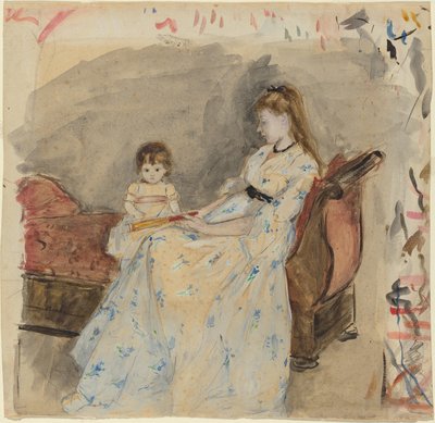 La hermana del artista, Edma, con su hija, Jeanne, 1872 de Berthe Morisot