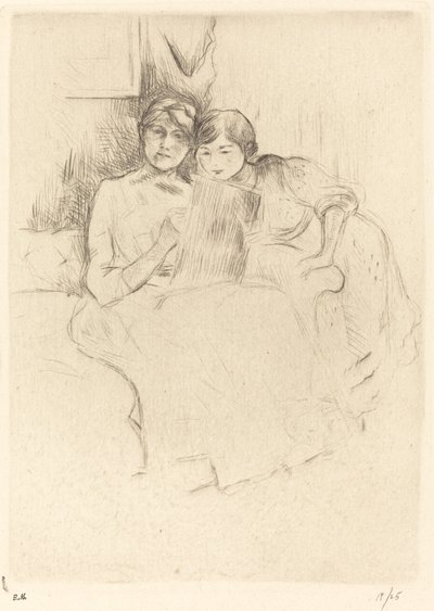 La lección de dibujo, 1888-1890 de Berthe Morisot