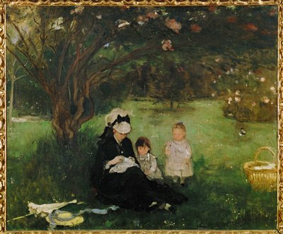 Las lilas de Maurecourt (pintura sobre lienzo) de Berthe Morisot