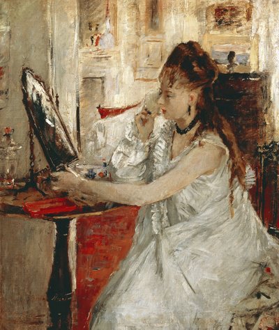 Joven mujer empolvando su cara de Berthe Morisot